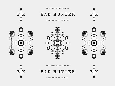 Bad Hunter bad branding chicago flower hunter identity illustration restaurant