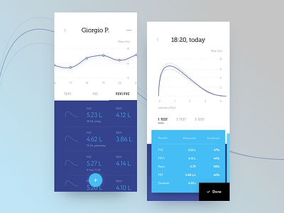 Spirometry Test App app cuberto graphics health icons measure medical spirometry test ui ux