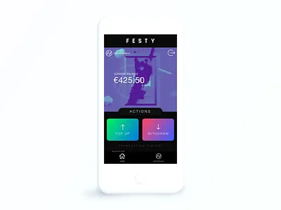 FestyPay HomeScreen - Crypto Banking App bank banking crypto fintech home