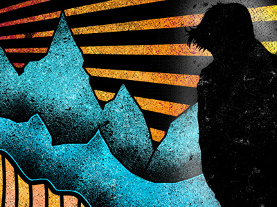 Rising Sun art colorful colors design illustration mountains rays sun