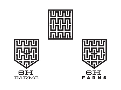 6H Farms logo WIP 6 concept farms h icon identity logo shield symbol