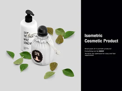 Isometric Cosmetic Product Mock-up beautiful beauty bottle cosmetic cosmetic bottles cosmetic package isometric isometric bottles isometric cream isometric mock up isometric mockup mock u