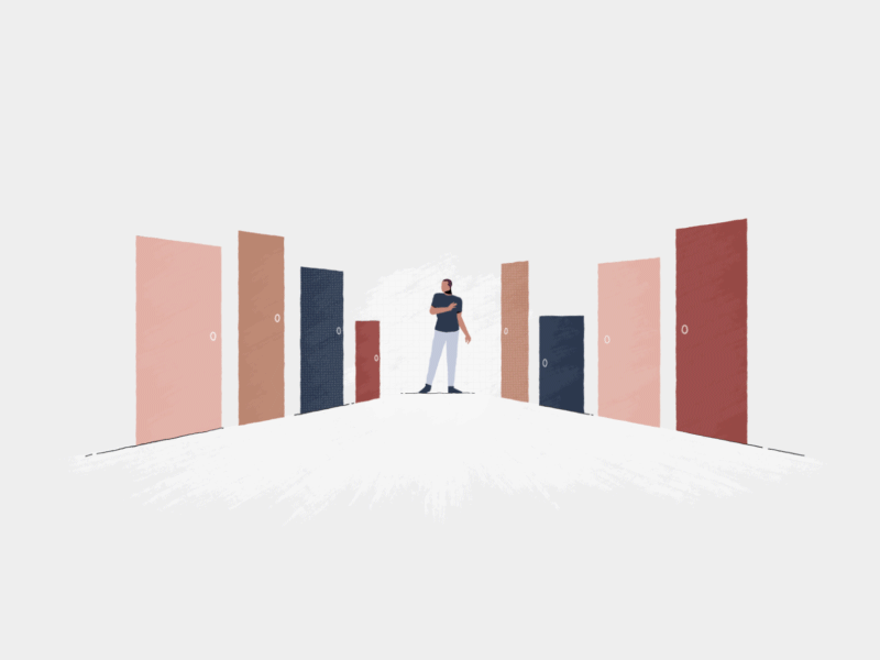 Doors animation character design doors illustration motion design motion graphics texture