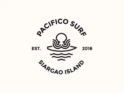 Surfin' badge design island logo ocean octopus siargao surf surfboard water