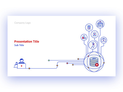 PPT cover page Illustration 360 care concept data health illustration ppt template