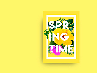 Springtime behance floral graphicdesign poster posterdesign sping springtime tropical typography ui ux yellow