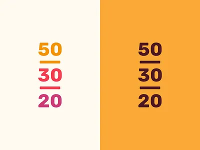 50/30/20 brand branding brown logo macronutrients numbers nutrition orange warm colors