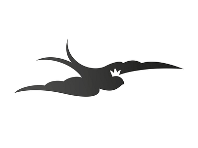 Princess swallow bird black crown logo negative space princess swallow