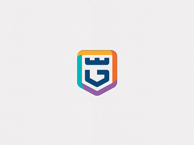 G crest colorful crest crown g letter logo monogram