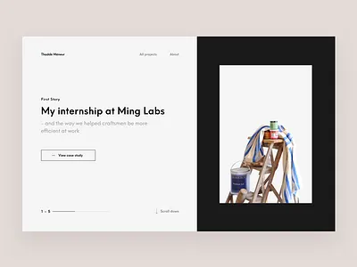 Portfolio 2018 clean design designer interaction meneur paris portfolio product thadde ui ux website