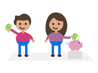 Is your child a spender or a saver? cash kids money pig piggy bank spot illustration vector