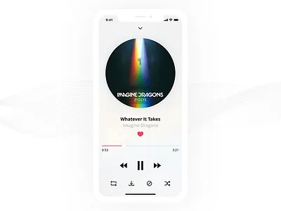 Music player app iPhone X app daily design fluent ios iphone x minimal mobile music player ui ux