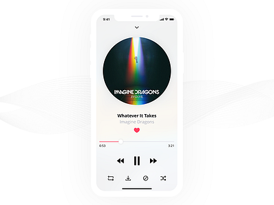 Music player app iPhone X app daily design fluent ios iphone x minimal mobile music player ui ux