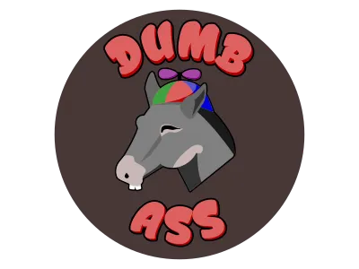 Dumbass sticker ass donkey graphicdesign snarky sticker