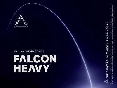 Falcon Heavy ⟁ Triple Crossing beer beer label brewery can craft beer packaging triple crossing