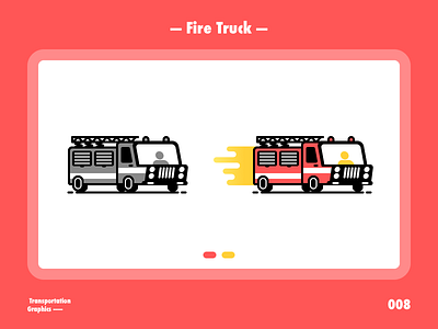 Fire Truck~ fire fire truck flat graphic illustration red yellow