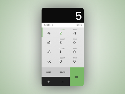 Daily UI Challenge #04 calculator dailyui dnd gaming geek minimal minimalism