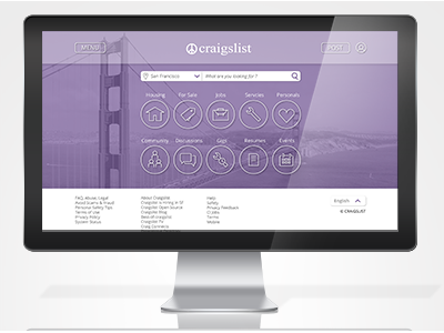 Craigslist Website Redesign ui ux web design