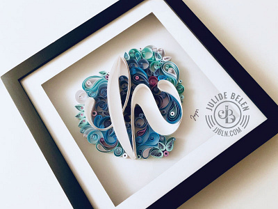 JJBLN | H Monogram h hand lettering lettering monogram paper art paper illustration quilled paper art typography