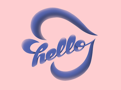 Hello Lips Script blue illustration lettering lips photoshop pink script texture tongue typography