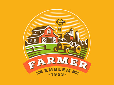 Farm farm farmer logo ranch tractor