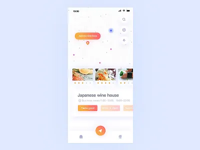 Food Map ai app food gui red sketch ui