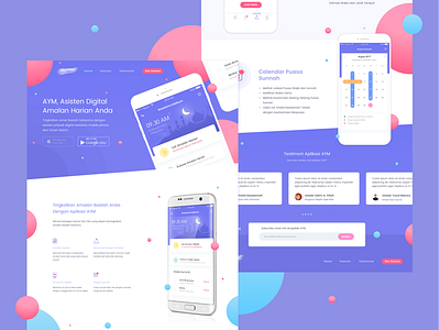 Muslim Assistant Landing Page apps color debut dribbble landing mobile moslem muslim page responsive web