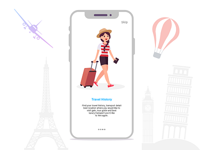 Travel History ai app ios life plane scroll seats travel ui ux