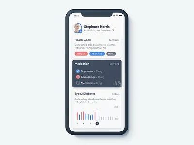 Proactive Health ai doctor health healthcare interface ios iphone x medical minimal ui ux
