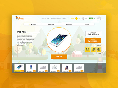 Cetun auction bidding coin ui ux web website website design