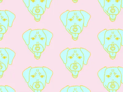 Ode to Lola blue dog pastel pattern pink pup puppy terrier