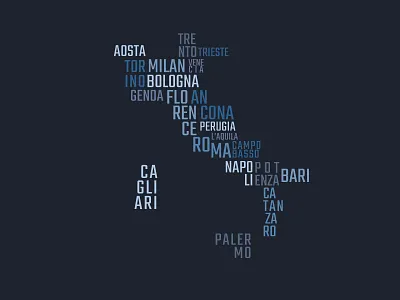 Italy Textual Map italy map textual