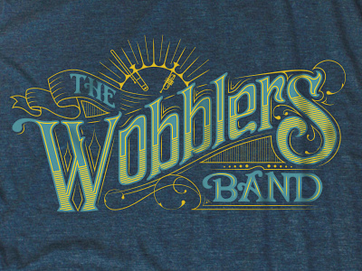 Wobblers tee shirt apparel art nouveau custom type filigree hand lettering lettering nouveau screenprint t shirt tee type type design