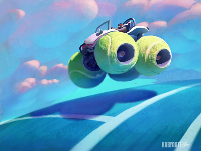 Buggy beach buggy monkey tennis ball tennis court