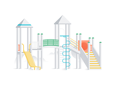 Playground color education fun monochrome play playground recess school slide