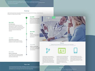 Web project for health blockchain startup blockchain health minimalist timeline