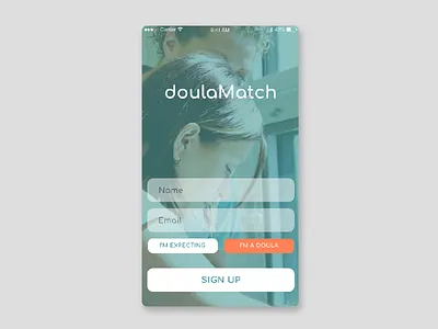 Daily UI #001 - Sign up screen dailyui dailyui001 doula mobile uidesign