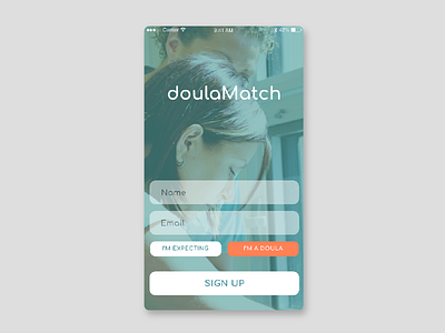 Daily UI #001 - Sign up screen dailyui dailyui001 doula mobile uidesign