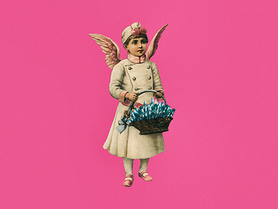 CHILD #4 angel art artwork blue child collage composition crystals pink