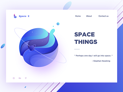 Space things apple blue hawking illustration planet space stephan sudhan things web