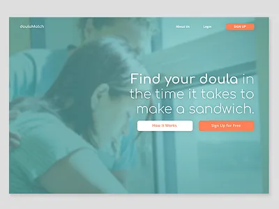 Daily UI #003: Landing Page dailyui dailyui003 doula ui uidesign