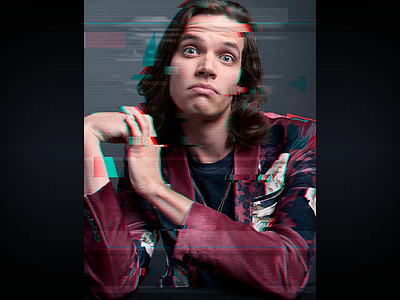 The Opposition Glitch Portrait - Aaron adobe creative cloud comedy comedy central design entertainment glitch graphic design photoshop portrait television the opposition the opposition w jordan klepper