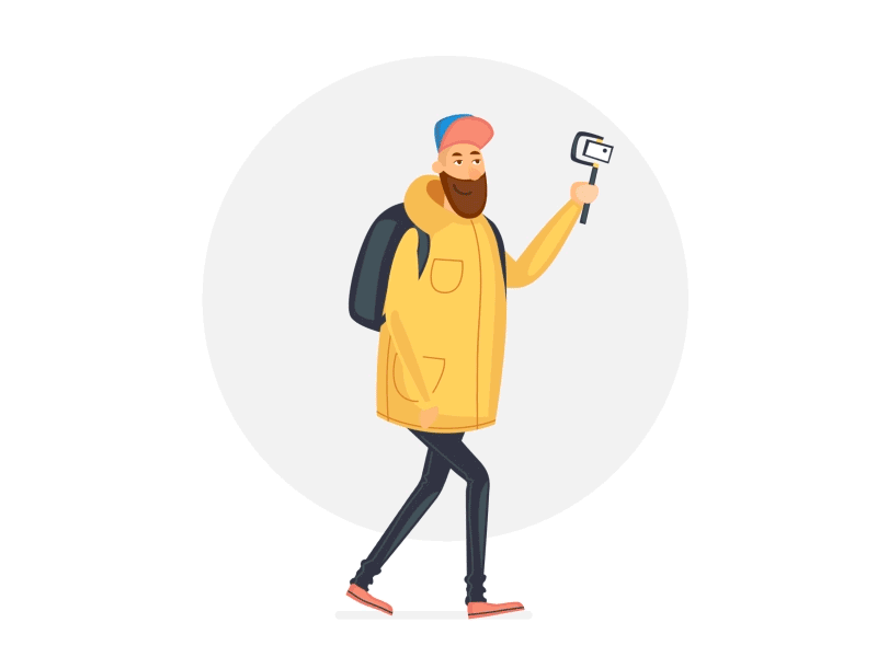 Photographer Animation – Freelance Recruiting App animation appdesign branding design flat icon illustration ui ux vector