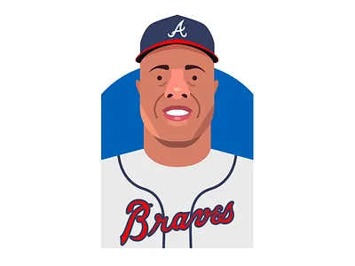 Hank Aaron | Famous Baseball Players art baseball character design digital dribbble flat illustration invites retro texture vector