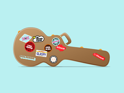 Stickers case festival font guitar illustration lettering music stickers type