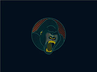 Gorilla animal gorilla line line work loyal stroke wild