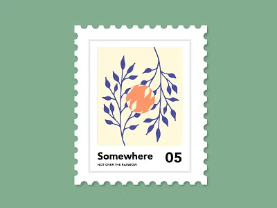 Somewhere Not Over The Rainbow 05 blue canada design flat illustration illustrator stamp vancouver vector yellow