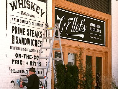 C. Ellet's Steakhouse Mural mural restaurant design restaurant signage