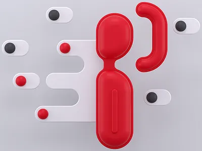 'I' am now on Dribbble 3d c4d cgi design i illustration type typography