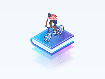 BounceX spot adobeillustrator characterdesign cloud creativecloud cycling illustration isometric marketingcloud tech vector vectorart